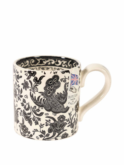 Pentreath & Hall Burleigh regal black peacock half pint mug at Collagerie