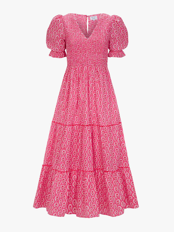 Jaipur rose pink Isabel v-neck dress