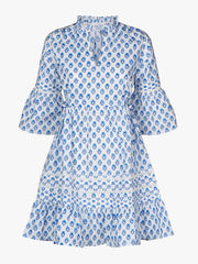 Provencal buta blue Amelia mini dress