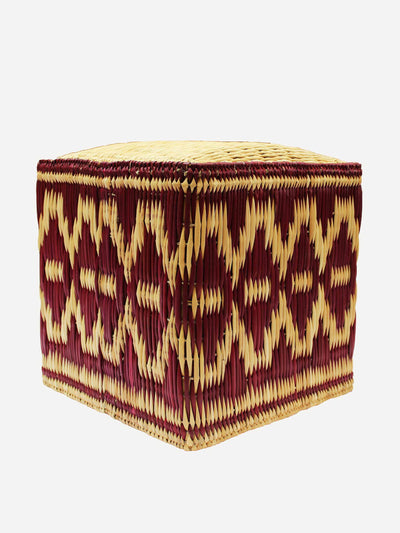 Arbala Deep pink Fez wicker stool at Collagerie