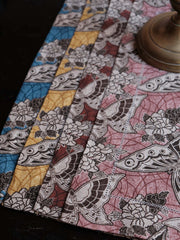 Set of 4 multi printed linen placemats