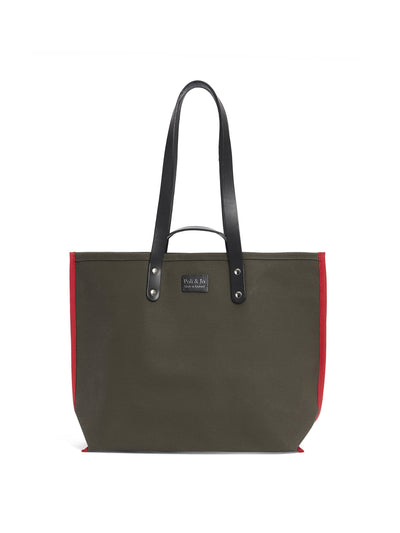 Poli & Joe Khaki canvas tote bag at Collagerie