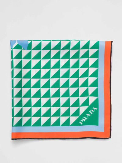 Prada Printed silk twill scarf at Collagerie