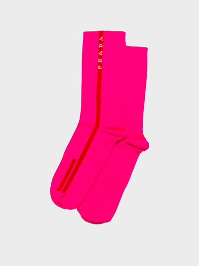 Prada Neon pink socks at Collagerie