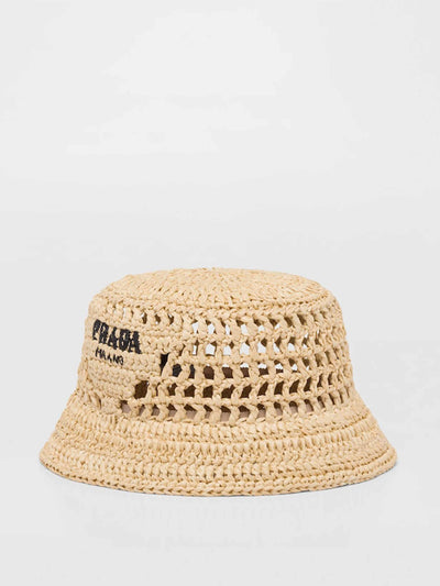 Prada Raffia bucket hat at Collagerie