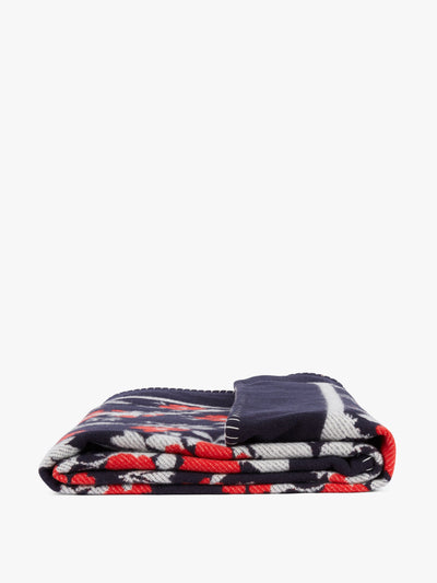 ERDEM Navy and red Ottoline chine throw blanket at Collagerie