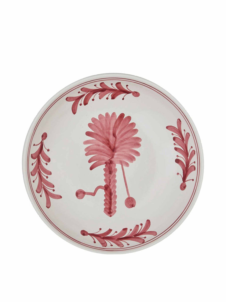 Pink palm tree ceramic pudding bowl