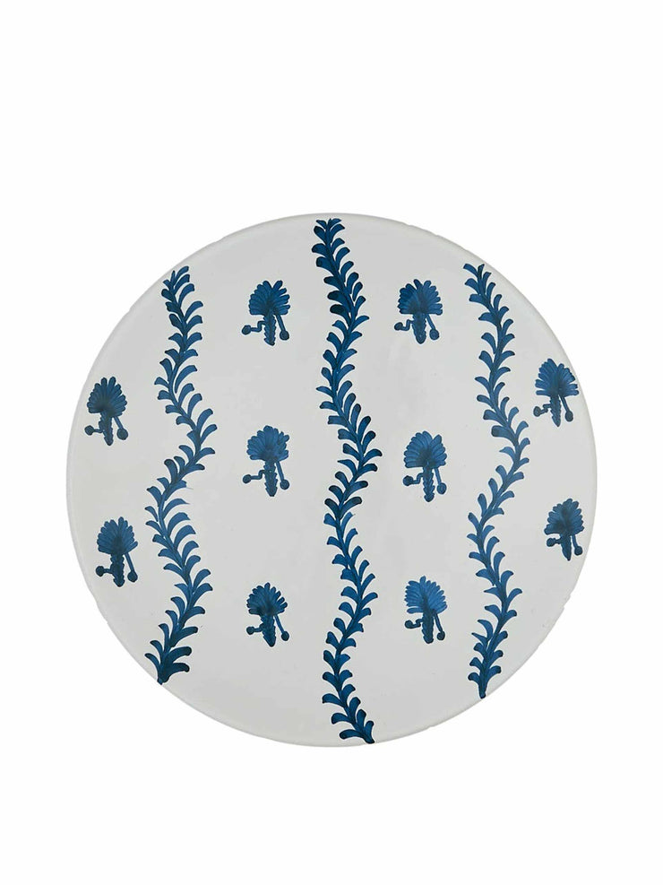 Blue palm tree ceramic small plate