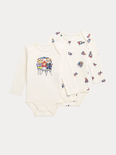 Ralph Lauren Polo bear cotton bodysuits (set of 2) at Collagerie