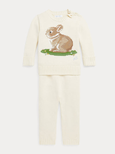 Ralph Lauren Rabbit cotton jumper and trousers set at Collagerie