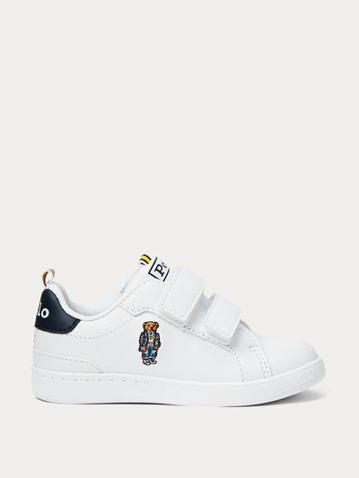 Polo Ralph Lauren Polo bear faux-leather trainers at Collagerie