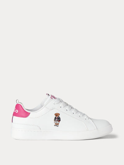 Polo Ralph Lauren Polo bear faux-leather trainers at Collagerie