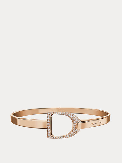 Ralph Lauren Pave rose gold stirrup bangle at Collagerie