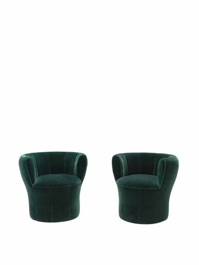 Laudani & Romanelli Green velvet chairs (set of two) at Collagerie