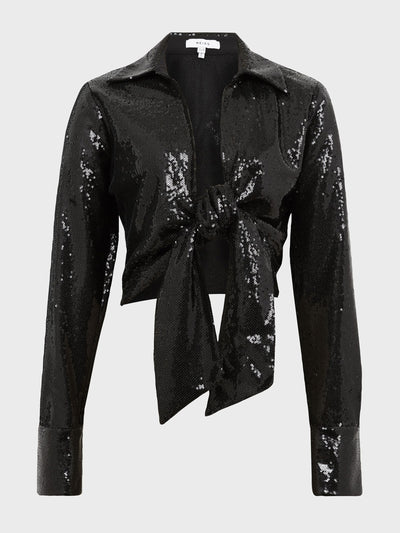 Reiss Tie front sequin top at Collagerie