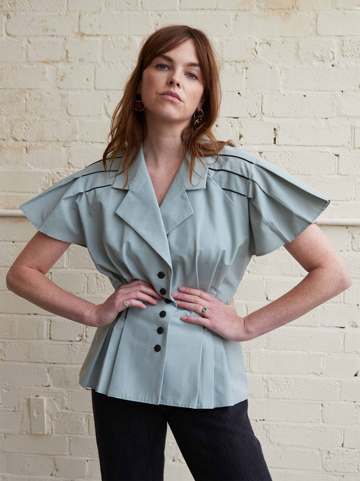 Vintage statement sleeve blouse