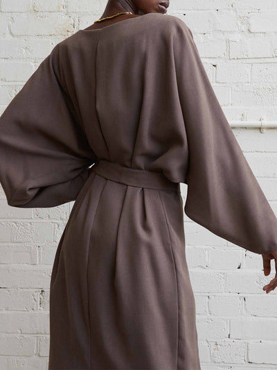 Retold. Vintage 1980's draped crepe dress at Collagerie