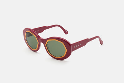Marni Dark red oversized acetate sunglasses at Collagerie
