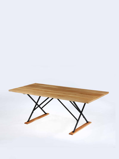 Rose Uniacke Oak drapers table at Collagerie