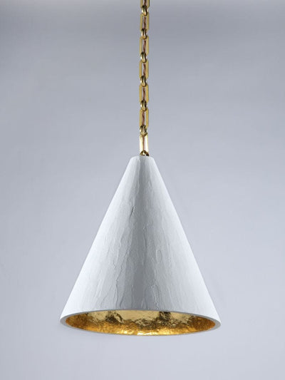 Rose Uniacke Gilded plaster cone hanging light at Collagerie