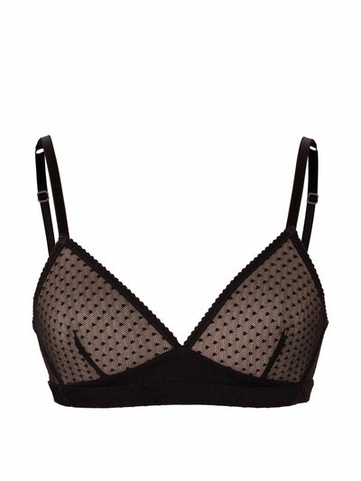 Rossell England Cotton stretch tulle bralette at Collagerie