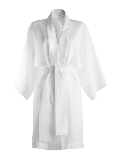 Rossel England White linen kimono at Collagerie