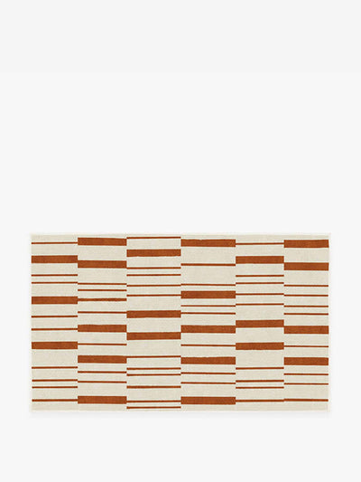 Ruggable Dark orange broken striped rug at Collagerie