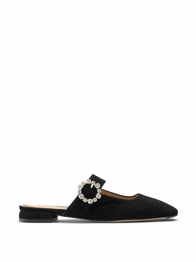 Russell & Bromley Juliet Mary Jane mules in black suede at Collagerie