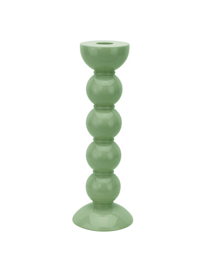 Addison Ross Tall bobbin candlestick in sage green at Collagerie