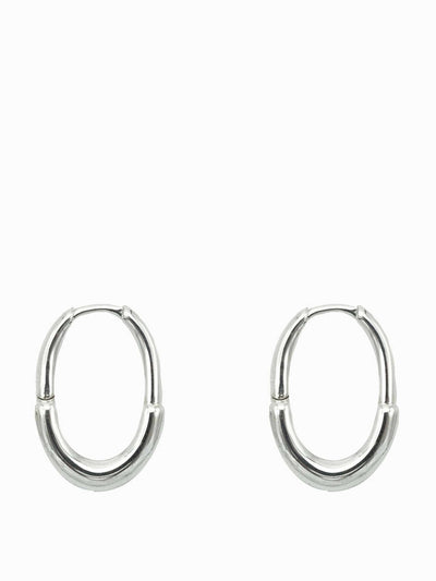 Sapir Bacher Silver rectangular hoop earrings at Collagerie