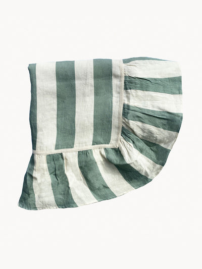 Amuse La Bouche Sea green wide stripe tablecloth at Collagerie