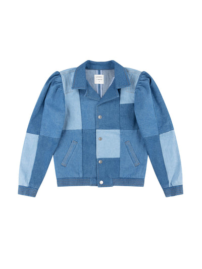 Seventy + Mochi Lily jacket in patched vintage indigo at Collagerie