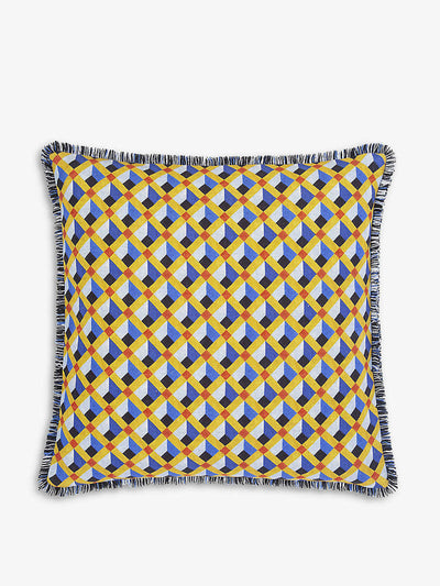 Gergei Erdei Mosaico graphic-print linen cushion at Collagerie