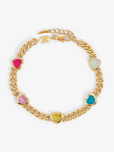 Missoma Jelly heart gemstone charm bracelet at Collagerie