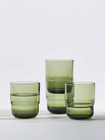 Our Place Green drinking glasses at Collagerie