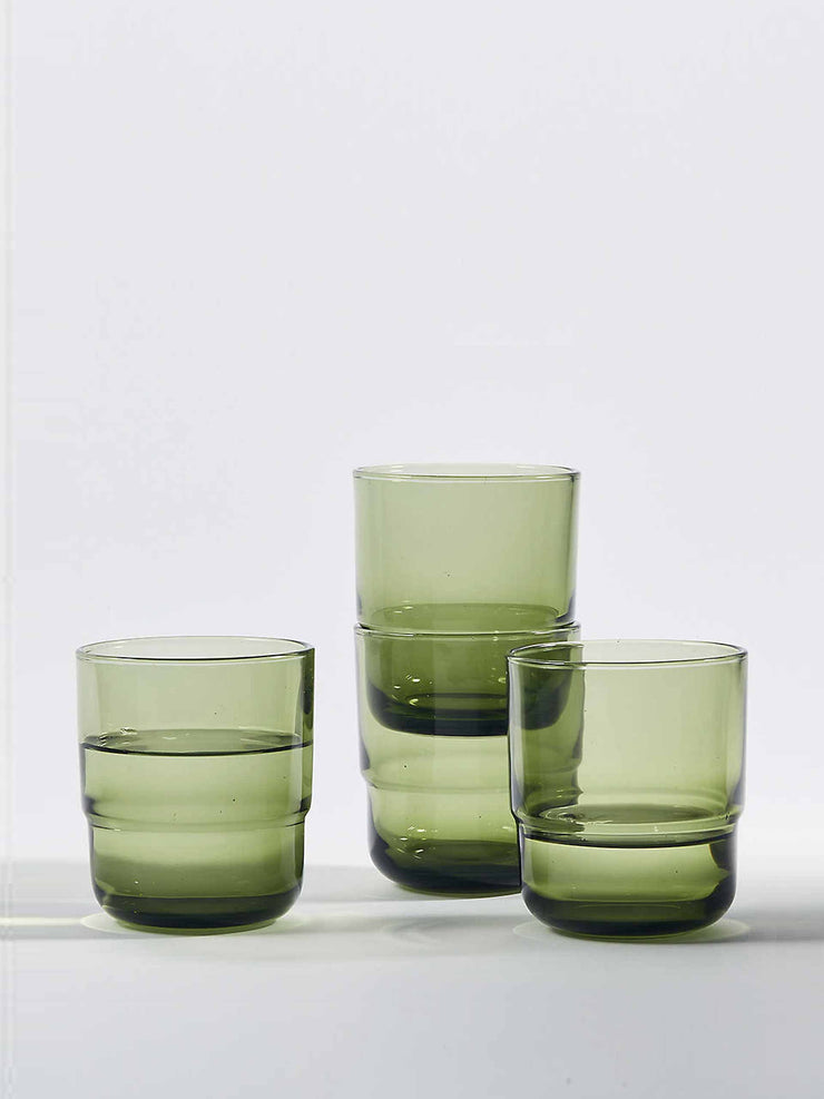 Green drinking glasses