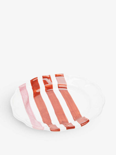 Popolo Striped ceramic dinner plate at Collagerie