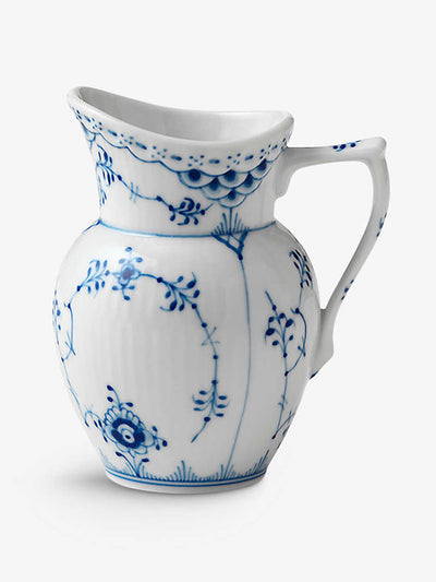 Royal Copenhagen Blue fluted lace porcelain  jug at Collagerie