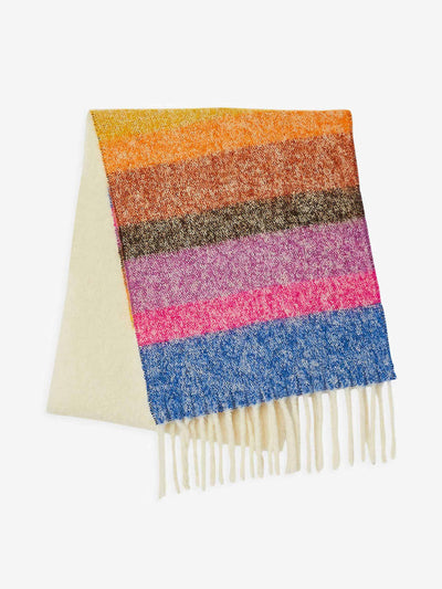 Sandro Striped alpaca-blend scarf at Collagerie