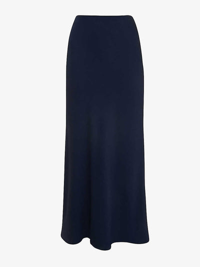 Whistles Bias-cut navy midi skirt at Collagerie