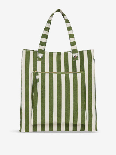 Whistles Striped cotton-canvas tote bag at Collagerie