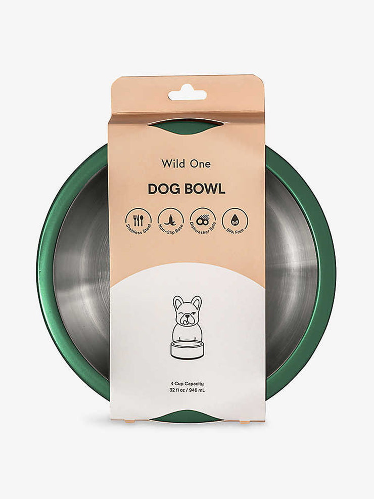 Round stainless-steel dog bowl