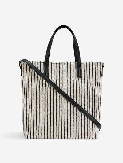 Saint Laurent Striped canvas tote bag at Collagerie