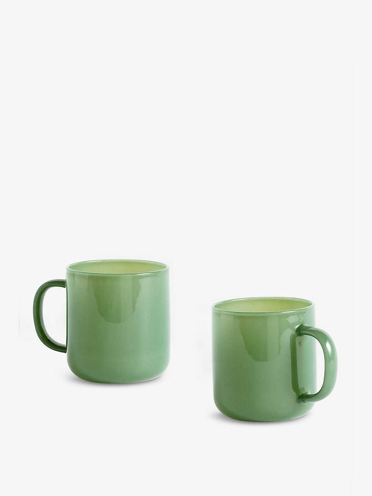 Green glass mug (set of 2)