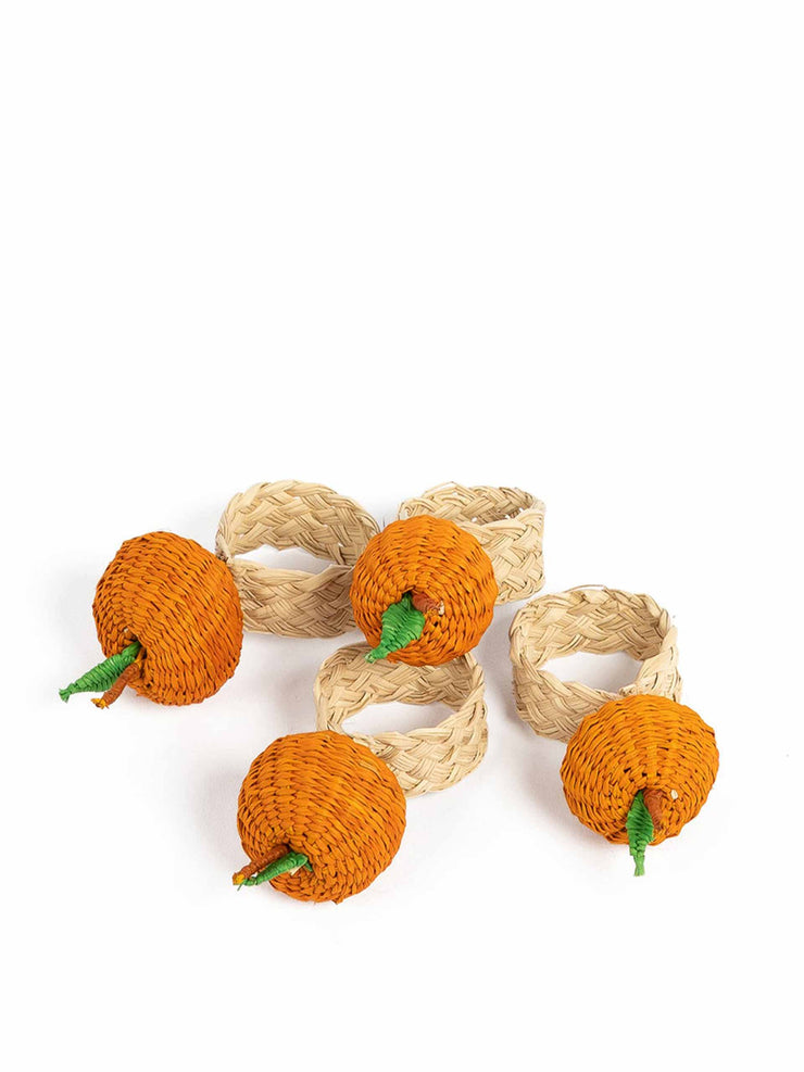 Orange woven napkin rings