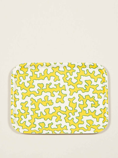 Sibyl Colefax & John Fowler Yellow squiggle patterned tray at Collagerie