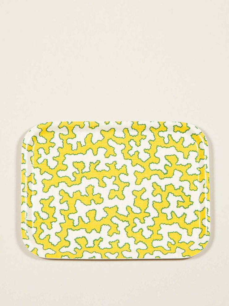 Yellow squiggle patterned tray