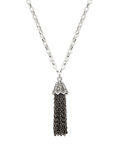 Kirstie Le Marque Diamond and silver tassel necklace at Collagerie