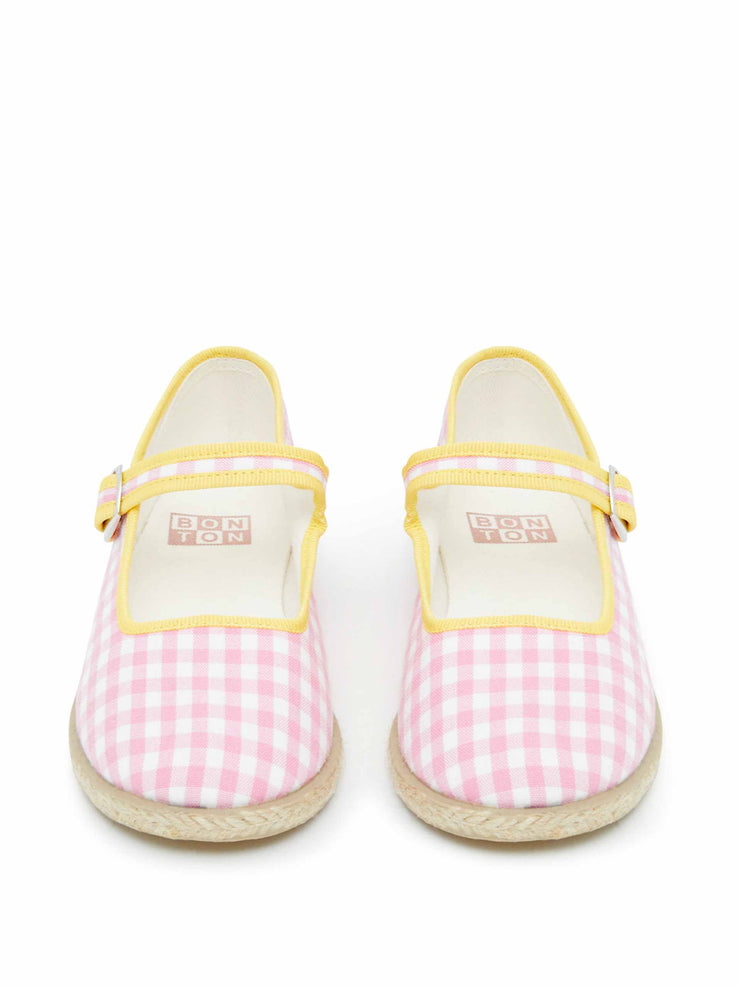 Pink gingham shoes