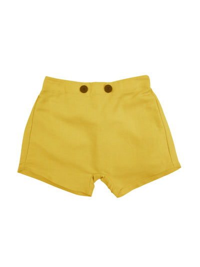 La petite collection Mustard shorts with buttons at Collagerie